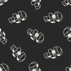 block toy doodle seamless pattern background N11
