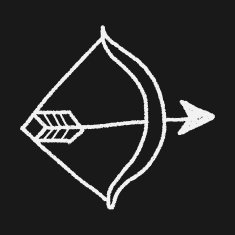 bow and arrow doodle N10