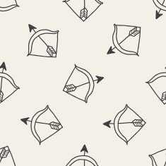 bow and arrow doodle seamless pattern background