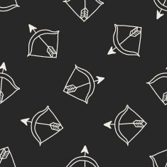 bow and arrow doodle seamless pattern background N2