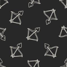 bow and arrow doodle seamless pattern background N3