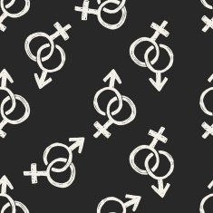 boy and girl doodle seamless pattern background N2