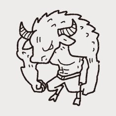 bull monster doodle N3