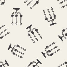 candle doodle seamless pattern background
