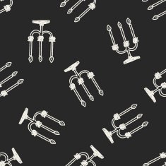 candle doodle seamless pattern background N2