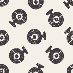 ccd camera doodle seamless pattern background