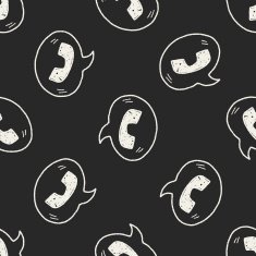 cell phone message doodle drawing seamless pattern background