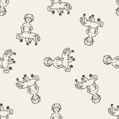 centaur doodle seamless pattern background