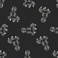 centaur doodle seamless pattern background N2