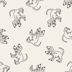Cerberus doodle seamless pattern background