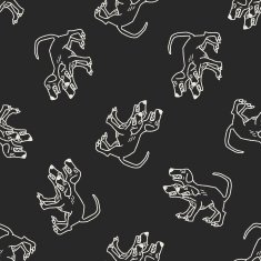 Cerberus doodle seamless pattern background N2