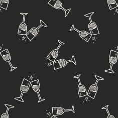 cheers doodle seamless pattern background N2