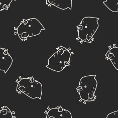 chick doodle seamless pattern background