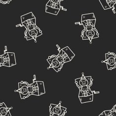 clown box doodle seamless pattern background N2