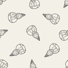 clown toy doodle seamless pattern background