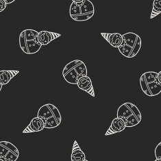clown toy doodle seamless pattern background N2
