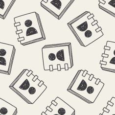 contact book doodle drawing seamless pattern background