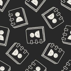 contact book doodle drawing seamless pattern background N2