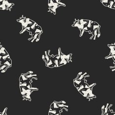 cow doodle seamless pattern background N2