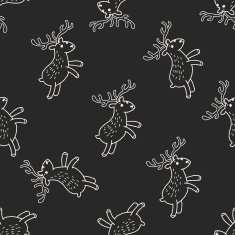 deer doodle seamless pattern background