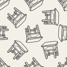 desk doodle seamless pattern background