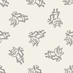 devil doodle seamless pattern background