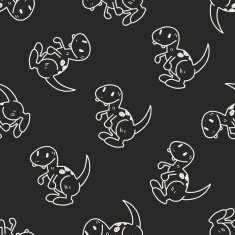 dinosaur doodle seamless pattern background N2