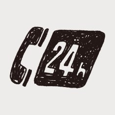 24 hours customer service doodle drawing N12