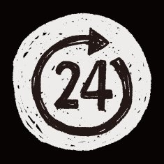 24 hours customer service doodle drawing N16