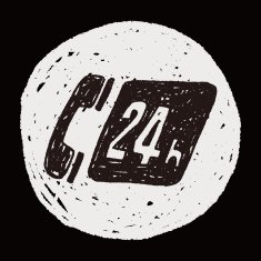 24 hours customer service doodle drawing N18
