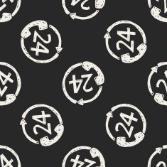 24 hours customer service doodle drawing seamless pattern background N5