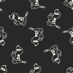 dog toy doodle seamless pattern background N2