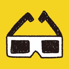 3D glassess doodle drawing N4