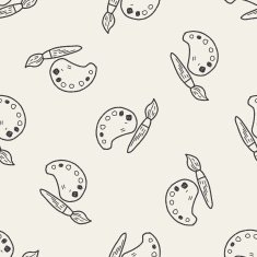 palette doodle seamless pattern background
