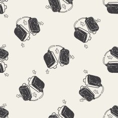aed doodle seamless pattern background N3