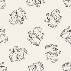 pig doodle seamless pattern background