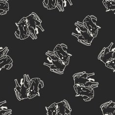 pig doodle seamless pattern background N3
