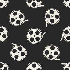 Doodle Film seamless pattern background N7