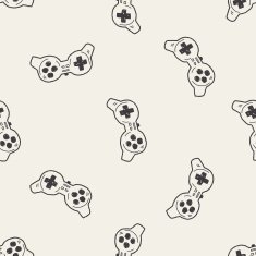 doodle game controller seamless pattern background