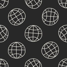 Doodle Globe seamless pattern background N2