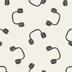 Doodle Headphone seamless pattern background