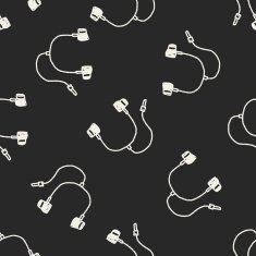 Doodle Headphone seamless pattern background N4