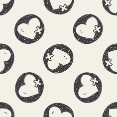Doodle Heart seamless pattern background