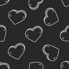 Doodle Heart seamless pattern background N2