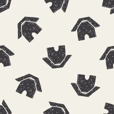 Doodle Home seamless pattern background