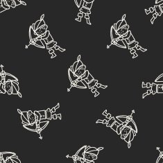 archer doodle seamless pattern background N3