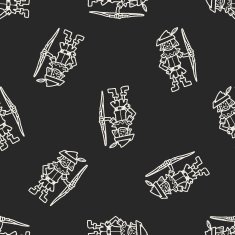 archer doodle seamless pattern background N4