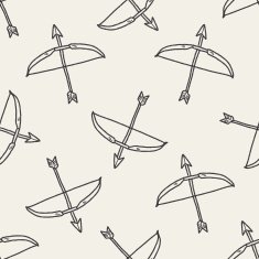 arrow and bow doodle seamless pattern background