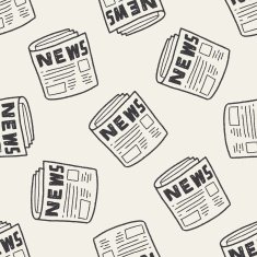 Doodle News paper seamless pattern background
