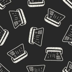ATM doodle drawing seamless pattern background N3